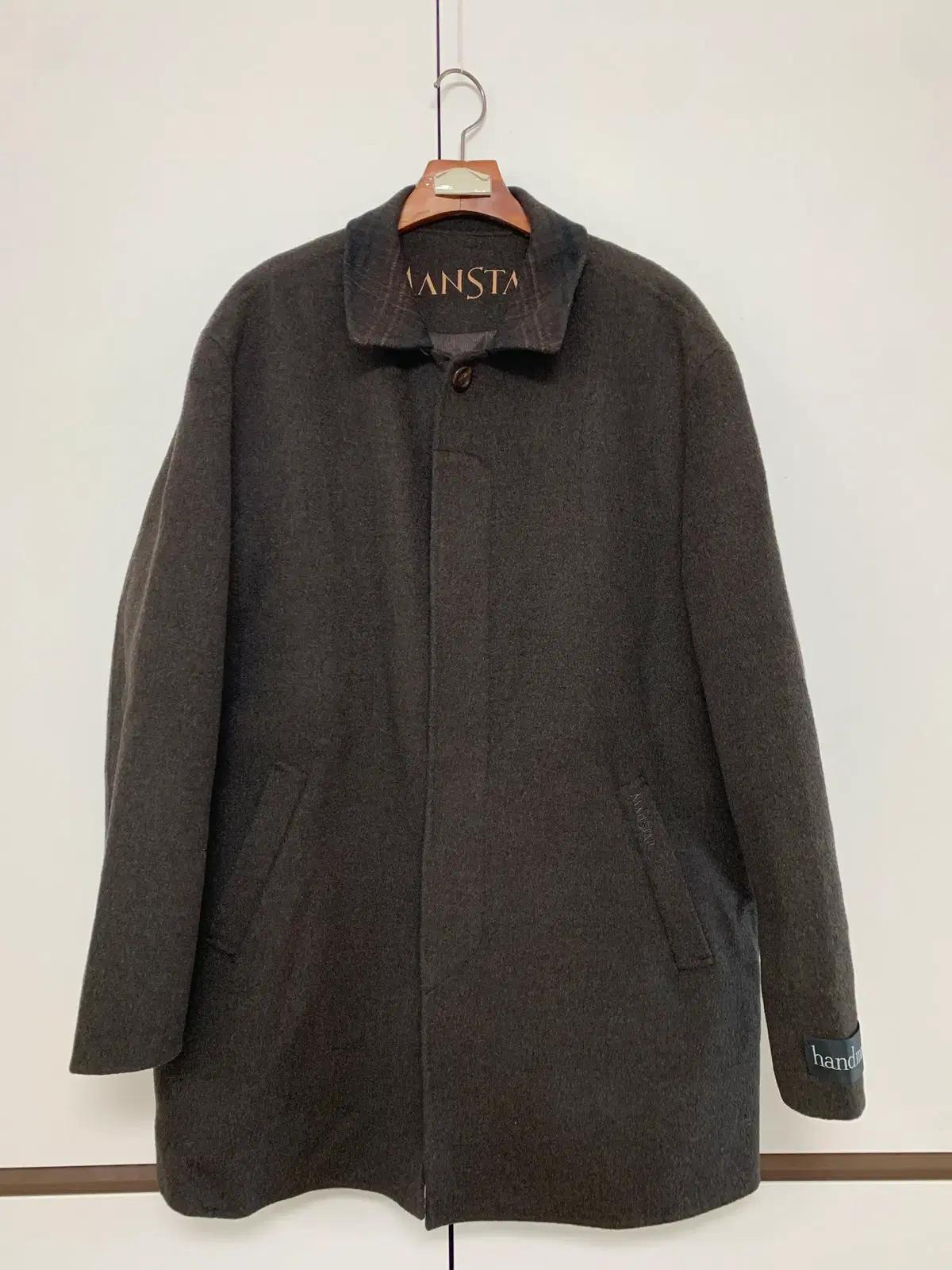 남성 맨스타 핸드메이드 울코트 다크브라운 110 사이즈 경량코트 출근룩