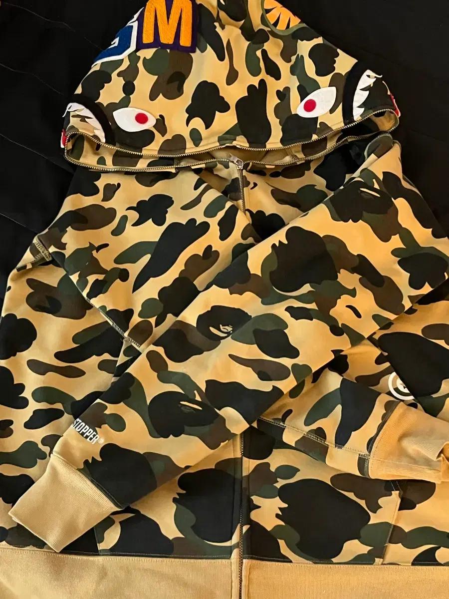 베이프 샤크 후드 집업 카모 황계2xl