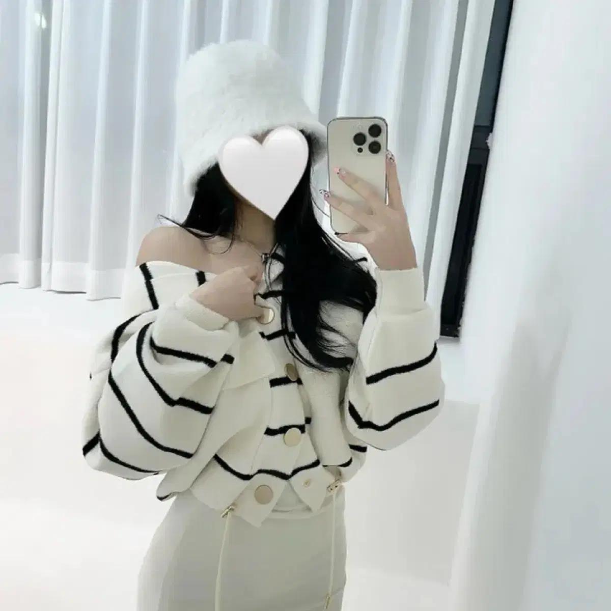 에이블리 단가라 울 니트 후드집업 가디건