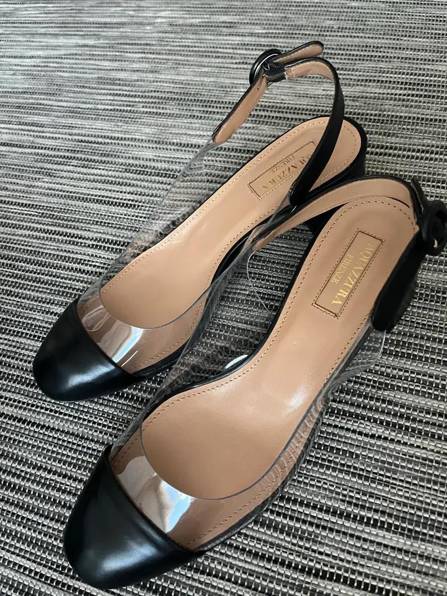 아쿠아주라 블랙 PVC 펌프스 샌들 225 새상품