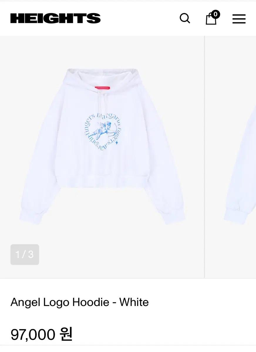 마가린핑거스 Angel 로고 화이트 후드 크롭