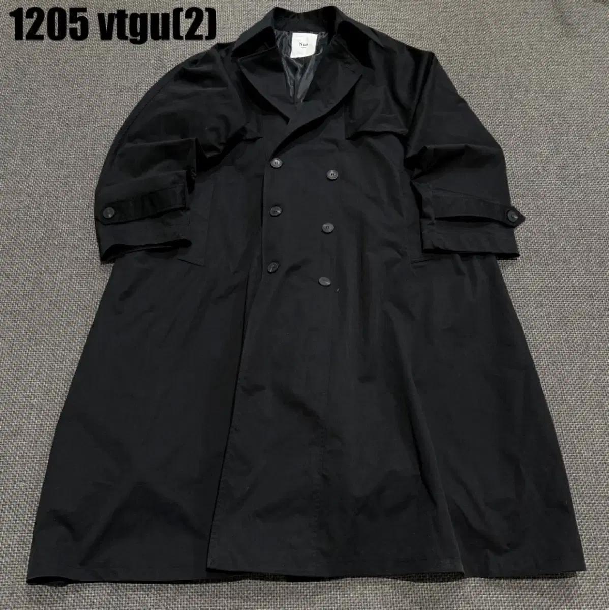 누스 nus 블랙 롱 트렌치 코트 1205