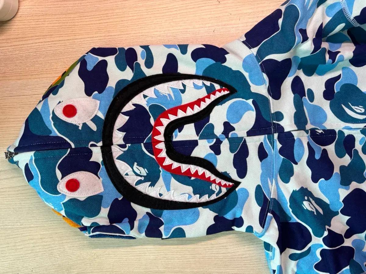 베이프 ABC블루 샤크후드집업