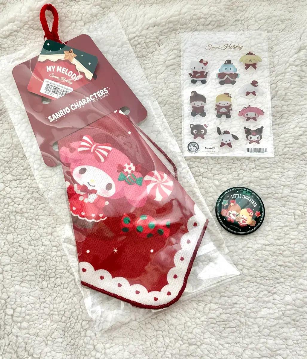[새상품,팝업 한정판]마이멜로디 핸드타월, 스티커, 리틀트윈스타 뱃지