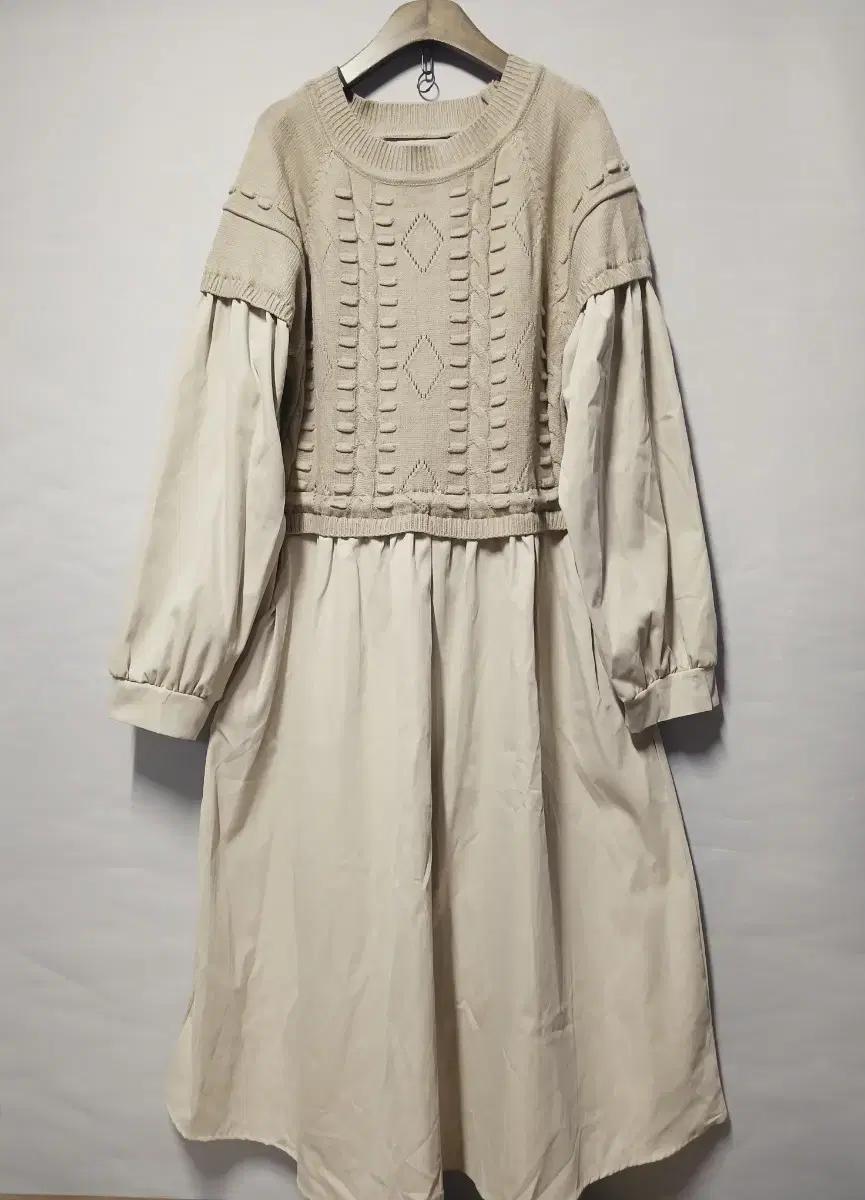 니트 레이어드 롱 원피스  M정도