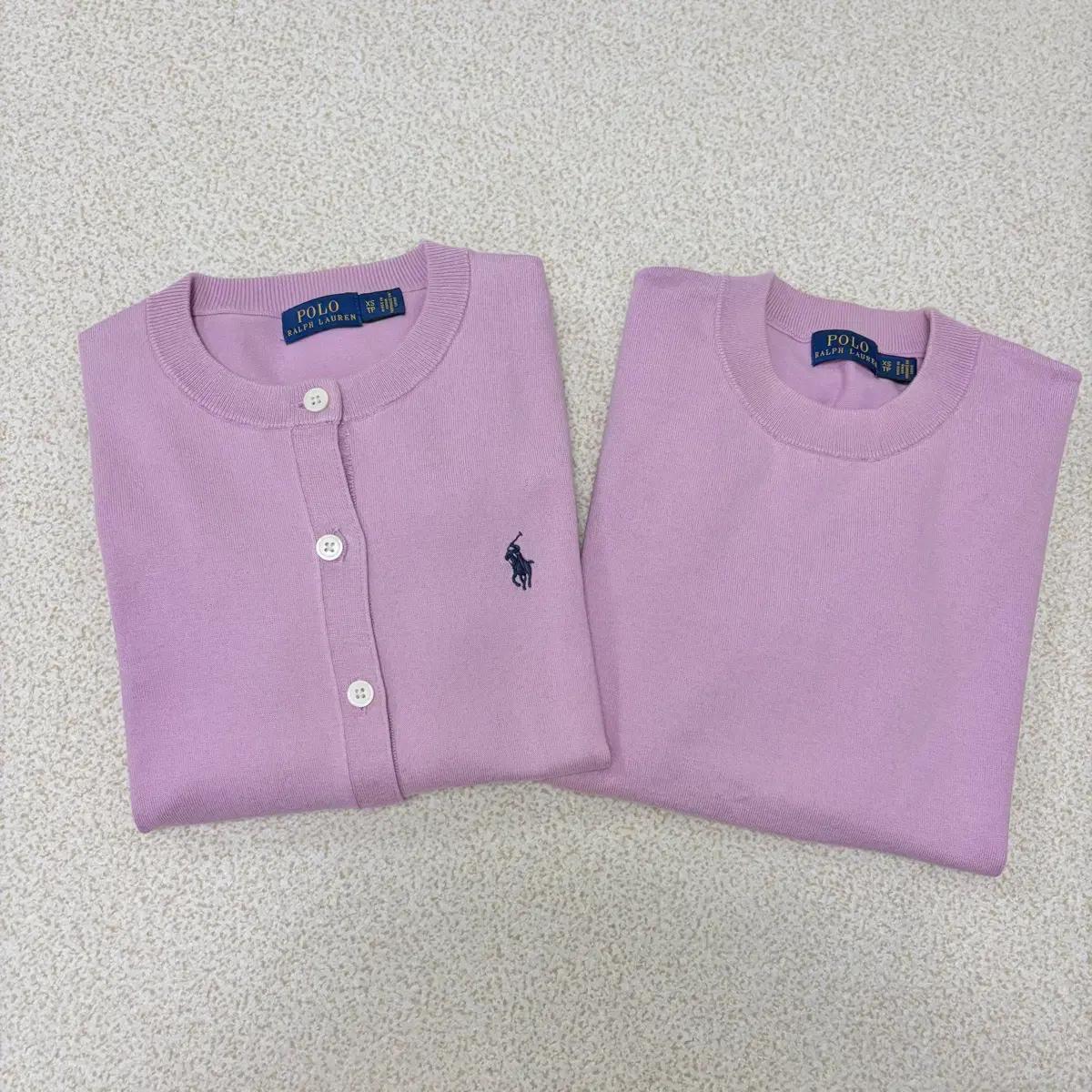 폴로 랄프로렌 피마면 니트 가디건 세트