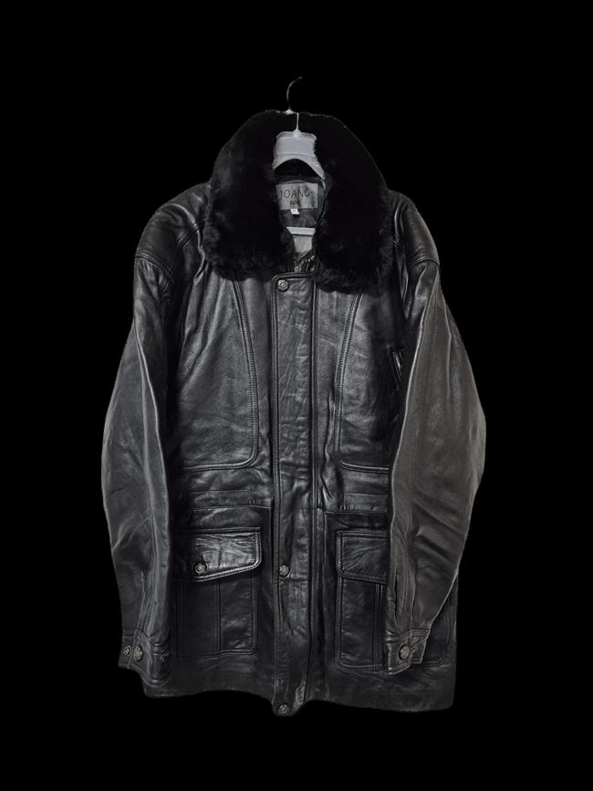 JOANG 양가죽 퍼장식 남자 겨울용 남성 레더맥코트점퍼자켓100