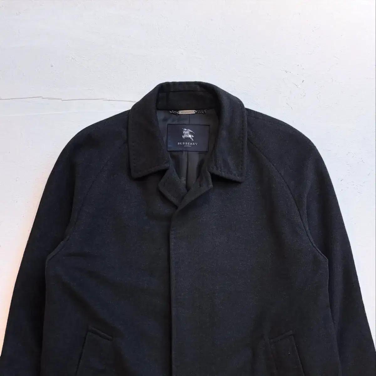 버버리 100% cashmere 챠콜 맥 코트