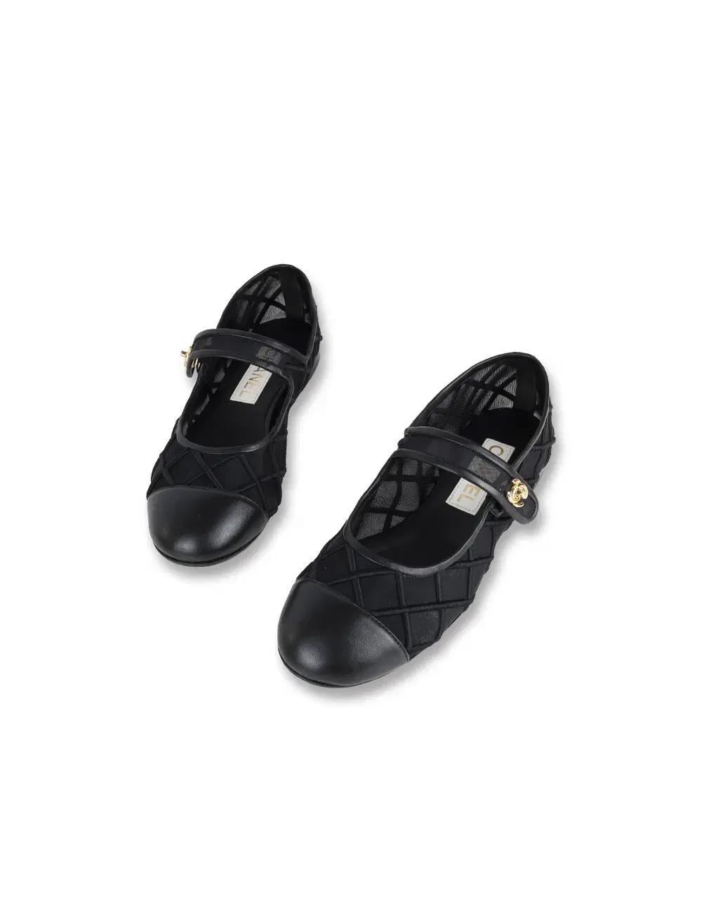 샤넬 메리제인 메쉬 플랫슈즈 38 G46419