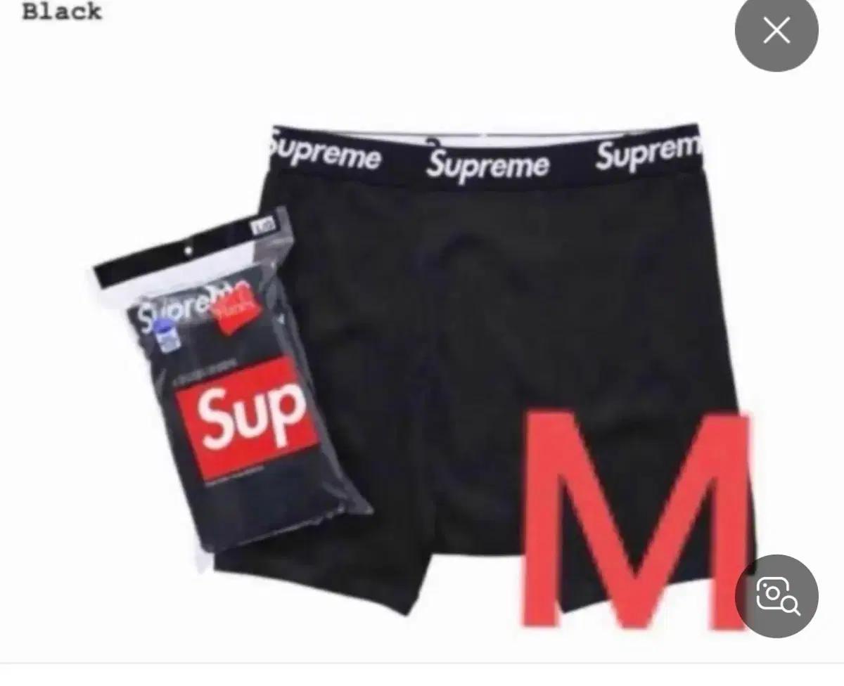 슈프림 헤인즈 복서드로즈 블랙 M (새상품)
