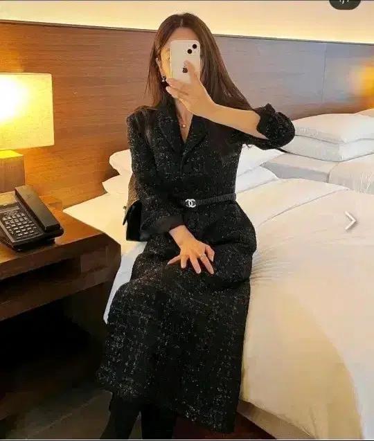 프레쉬라벨 트위드 롱원피스 연말모임 하객룩