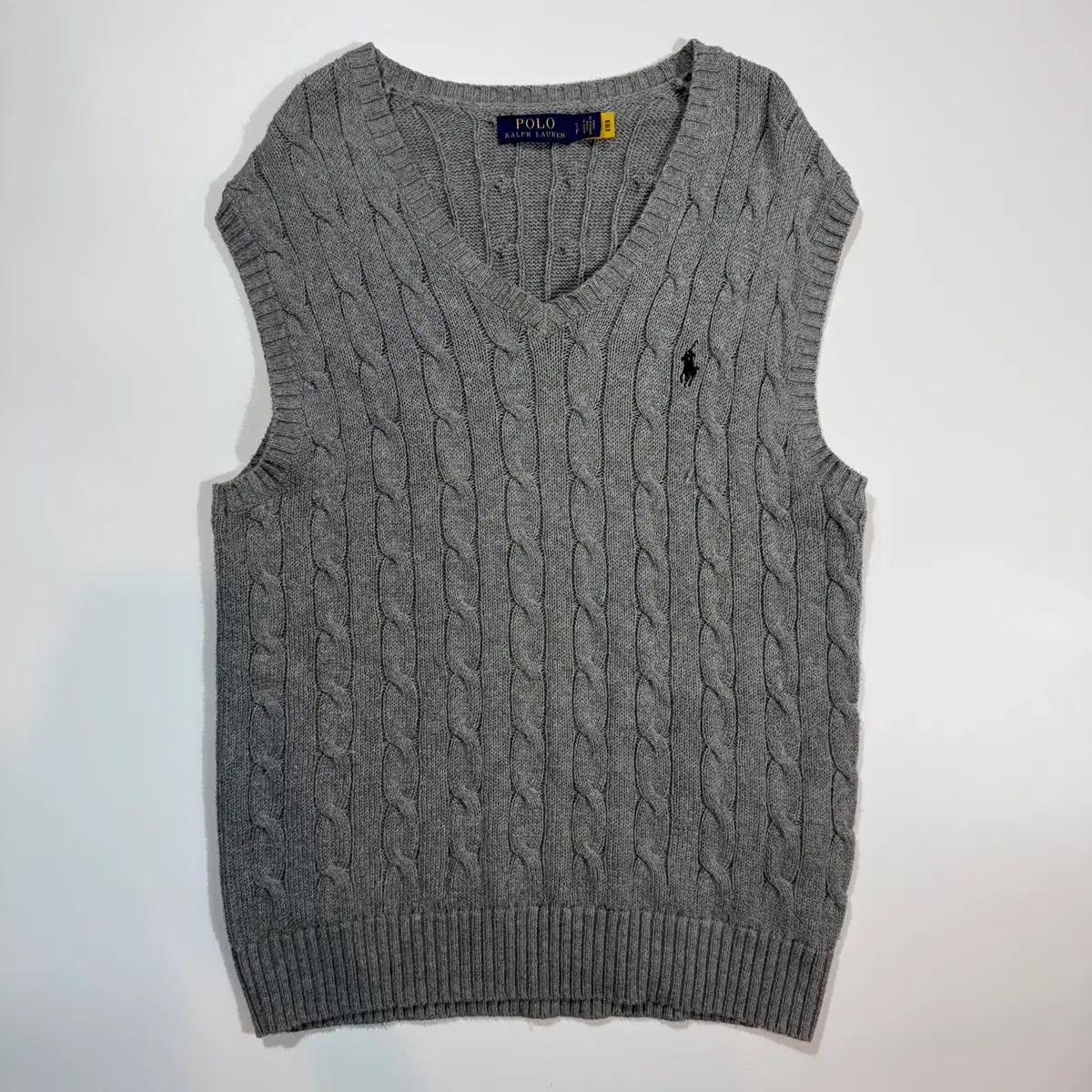 폴로 랄프로렌 그레이 케이블 니트 베스트