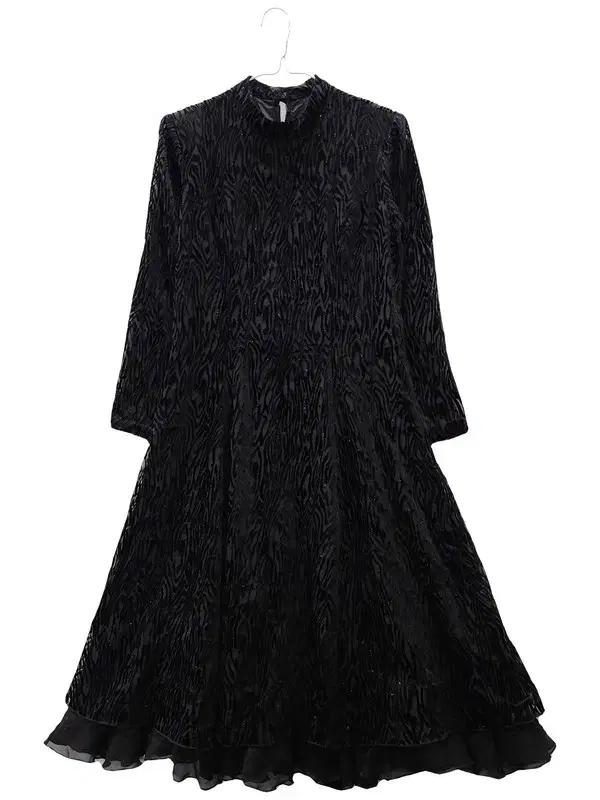 JPN 아방가르드 빈티지 비즈 플레어 원피스 S