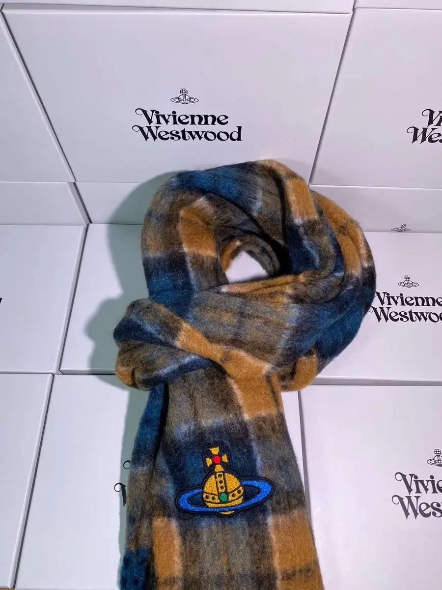 Vivienne Westwood 뉴컬러 카멜 자수 목도리