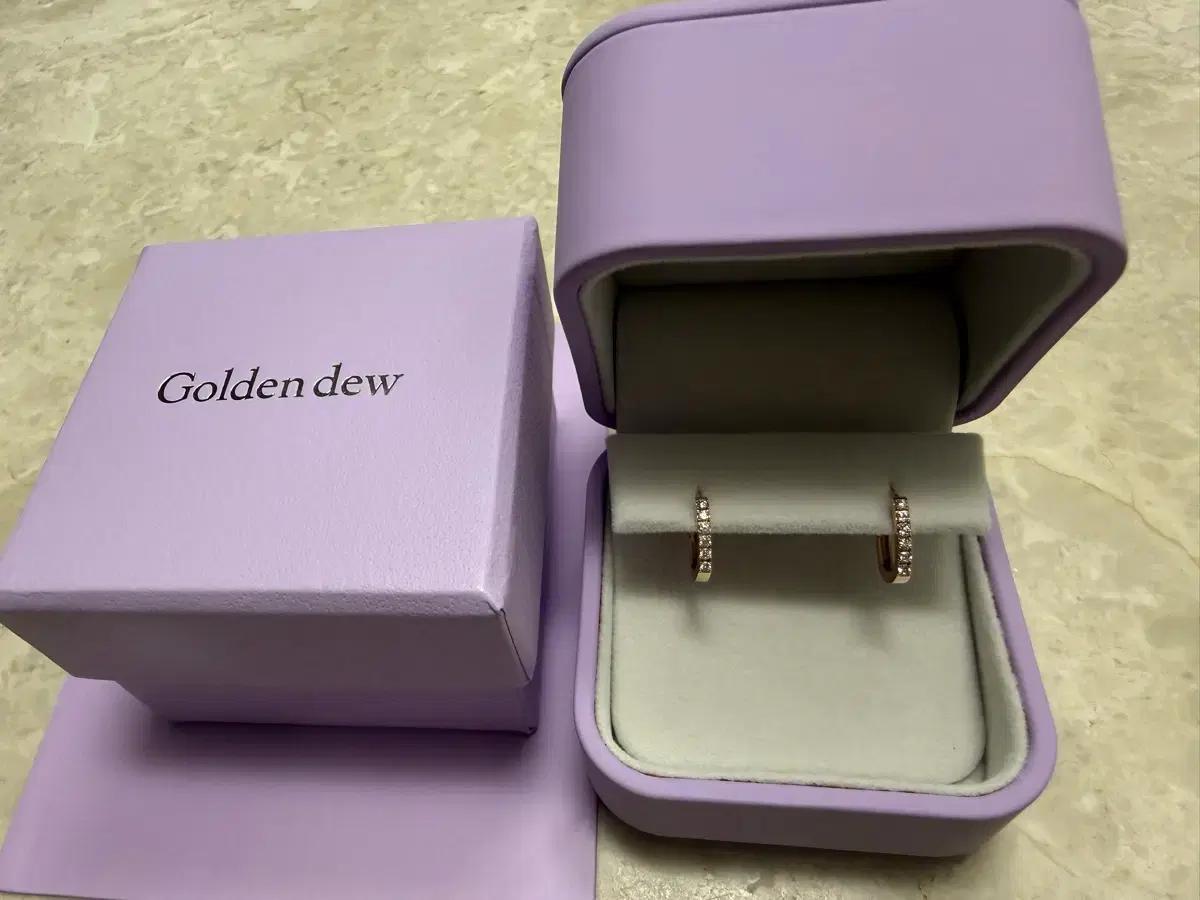 골든듀 린콘트로3 D쿠션 귀걸이 로즈골드 18k 다이아