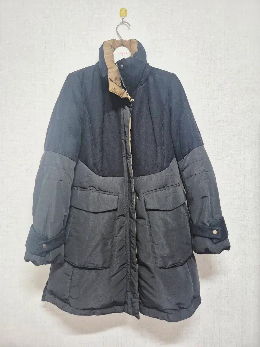 블랙 여성 롱 패딩 코트