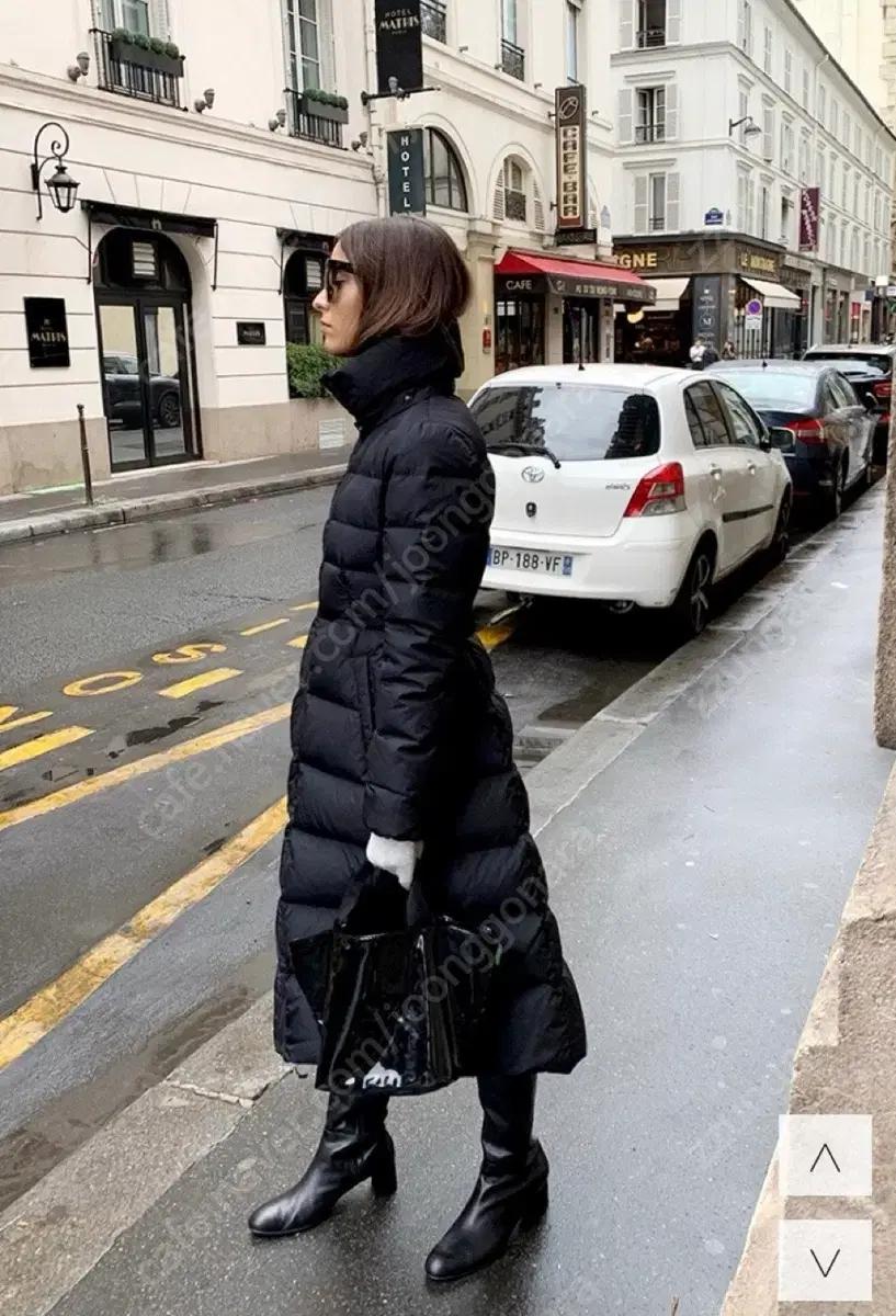 오르 ORR 구스다운 롱패딩 라인 벨트 거위털 코트 점퍼 자켓 블랙 검정