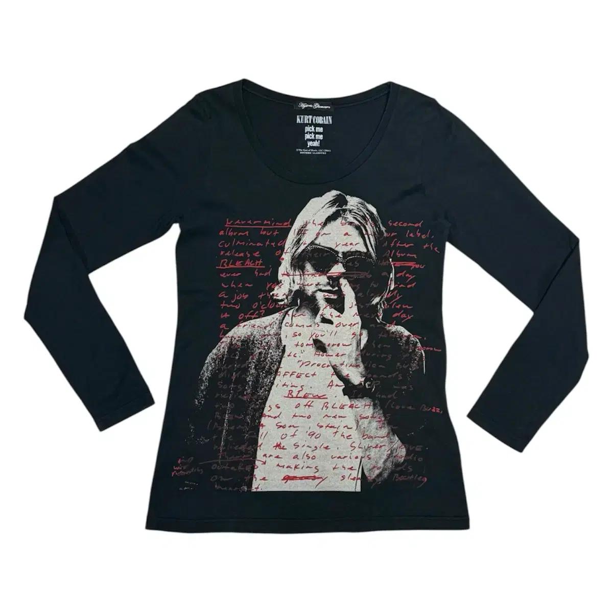 2011 히스테릭 글래머x커트 코베인 아카이브 롱슬리브 티셔츠