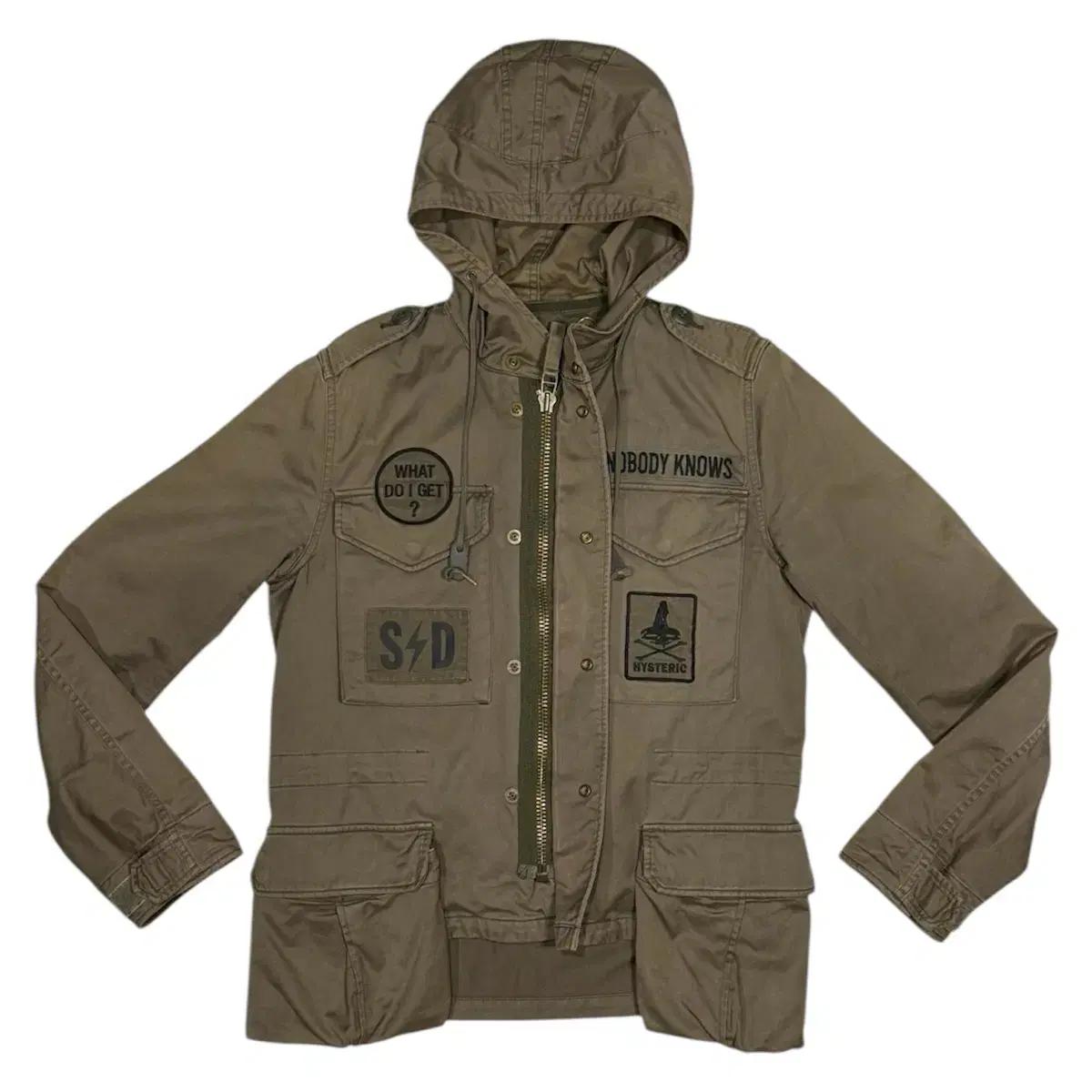 히스테릭 글래머 아카이브 신슐레이트 패딩 결합 m-65 후드 집업 자켓