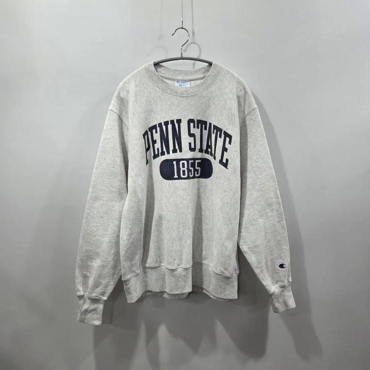 챔피온 블루택 리버스위브 프린팅 기모 스웻셔츠 M