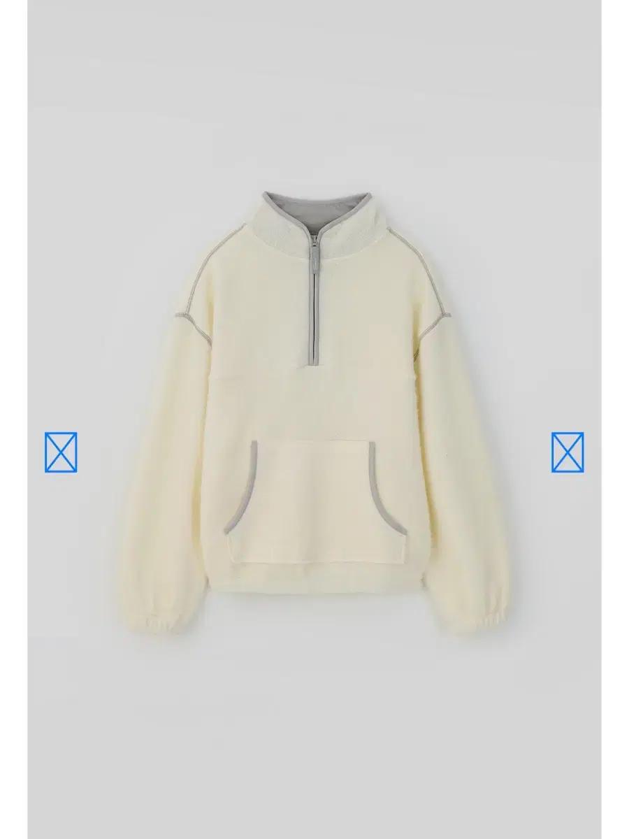 새상품 타낫 Fluffy fleece half zip-up (ivory)
