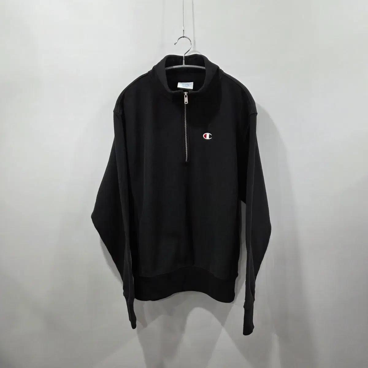 챔피온 블루택 리버스위브 풀오버 하프집업 기모 스웻셔츠 M