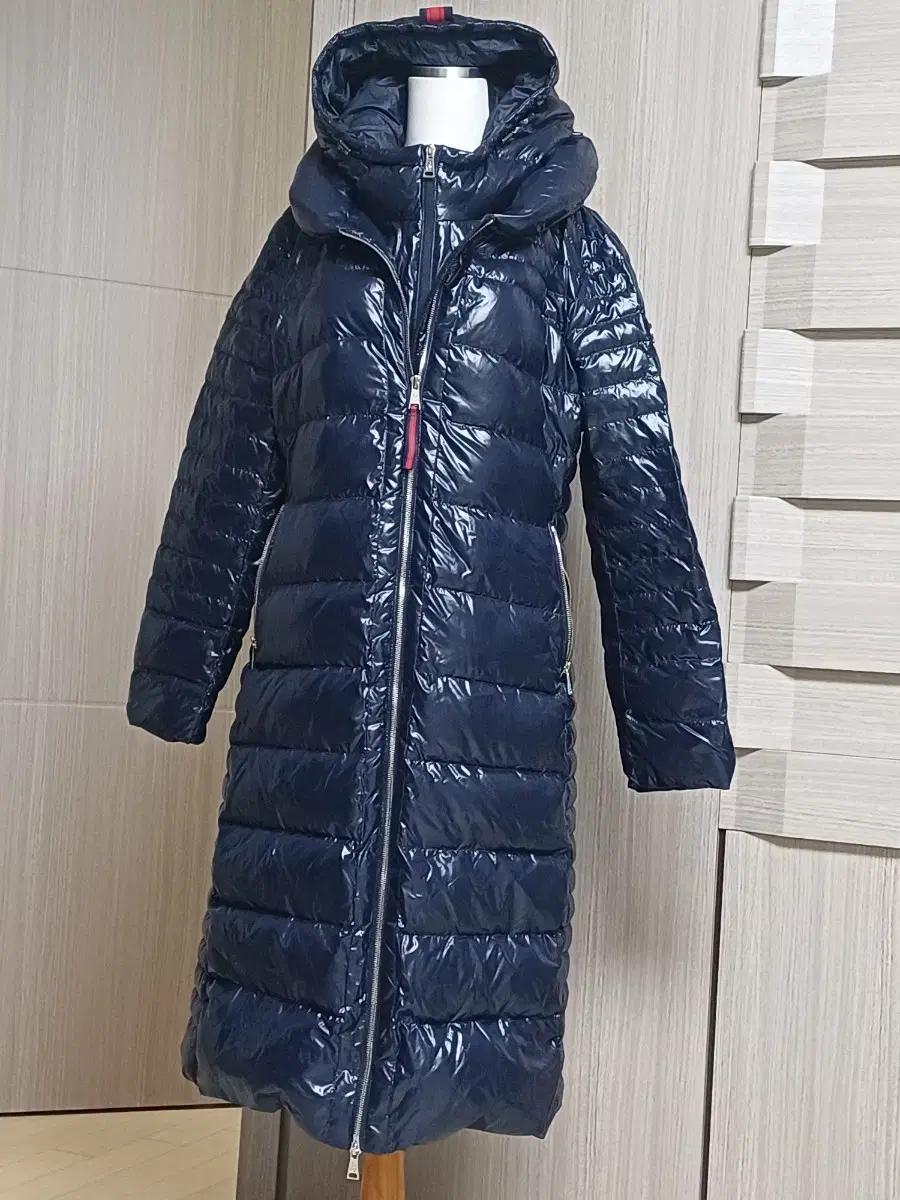 네이비 롱 후드 패딩 코트77.88