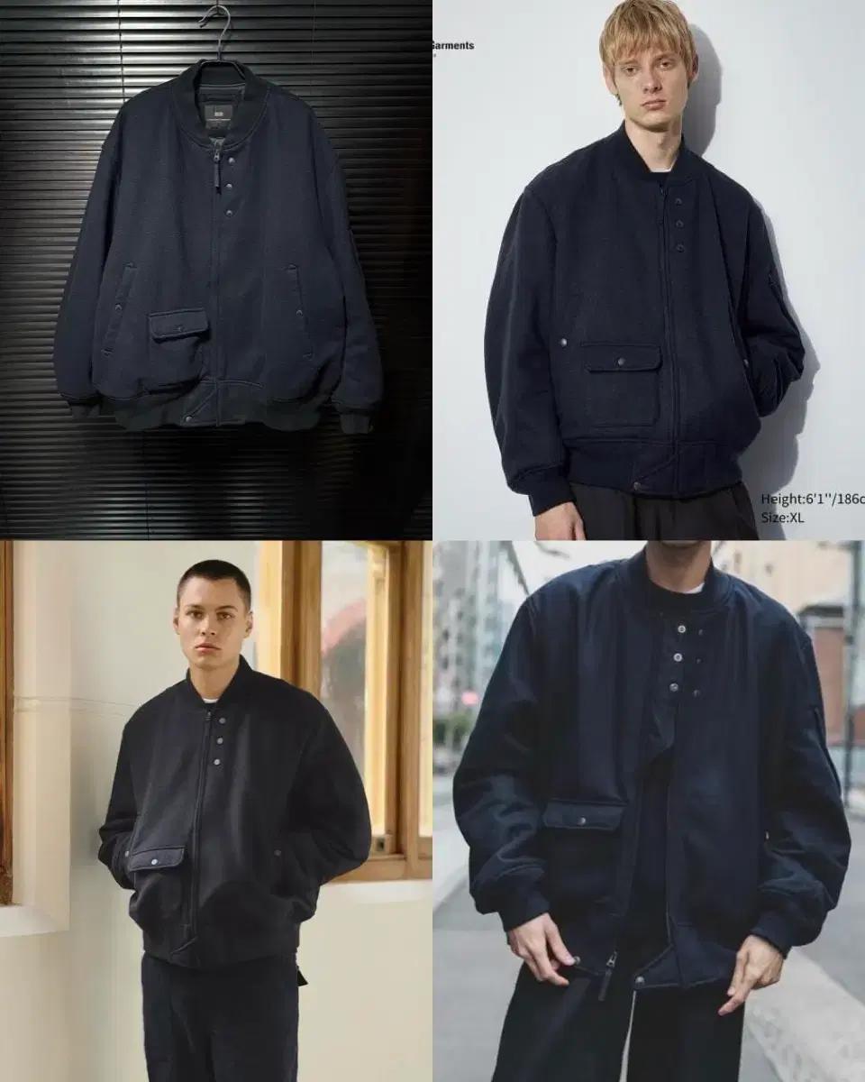 유니클로 엔지니어드 가먼츠 엔가 네이비 남색 블루종 봄버 자켓 3XL