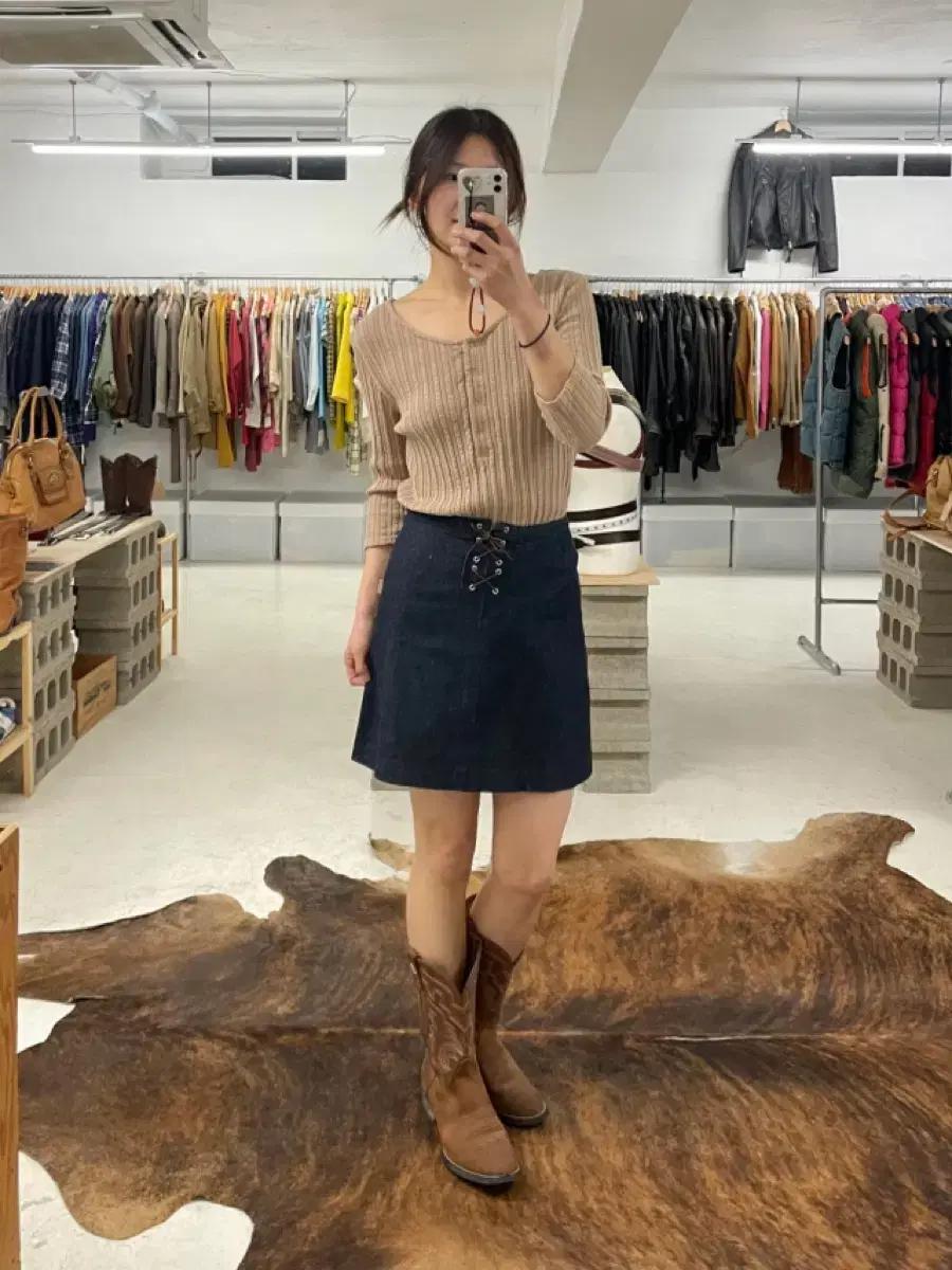 BURBERRY lace-up skirt 버버리 레이스업 스커트