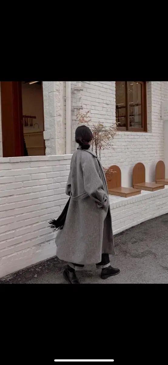 울 트렌치 롱코트