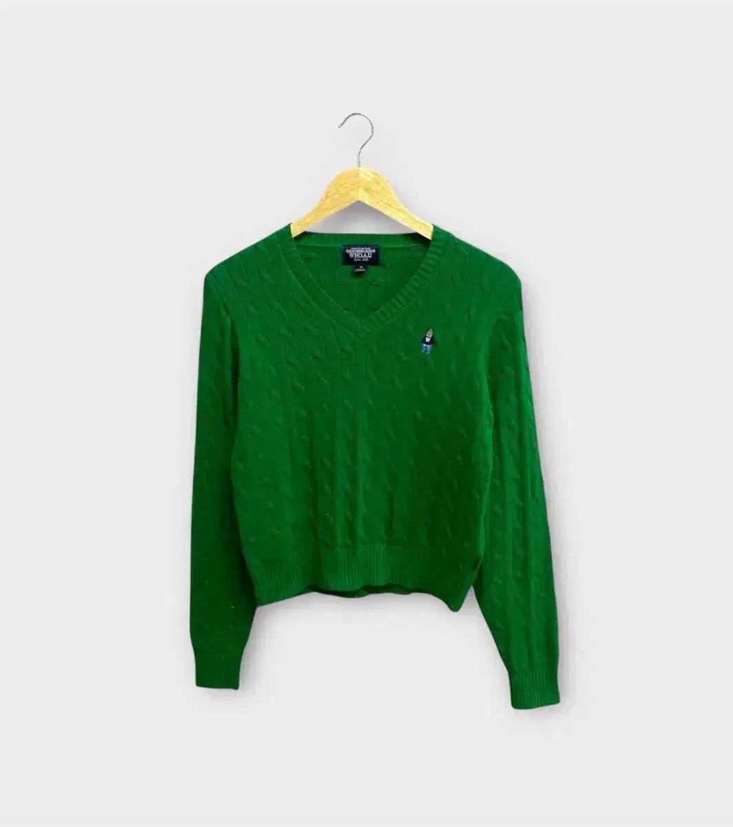 후아유 스티브 브이넥 케이블 니트 스웨터 M