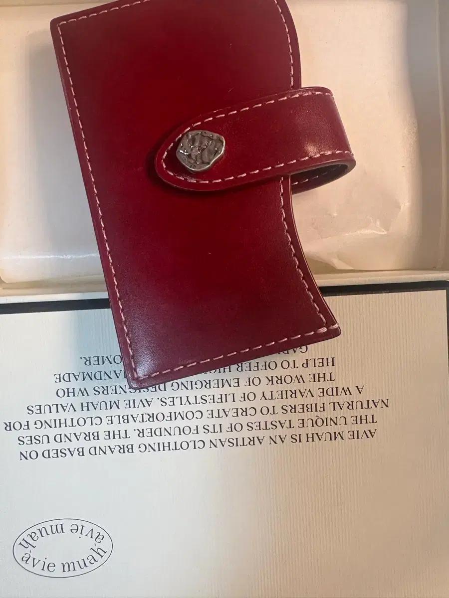 avie muah (아비에무아) 가죽 아코디언 카드지갑 레드 강민경 지갑