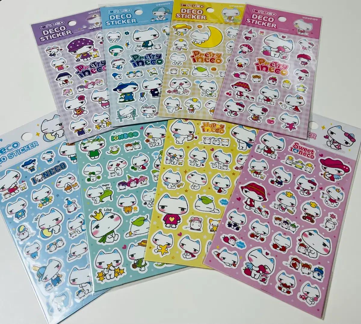일괄)와와109 아이네꼬 스티커 8종 세트