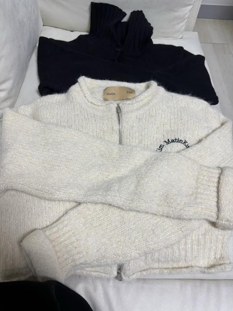 마땡킴 니트집업 크림