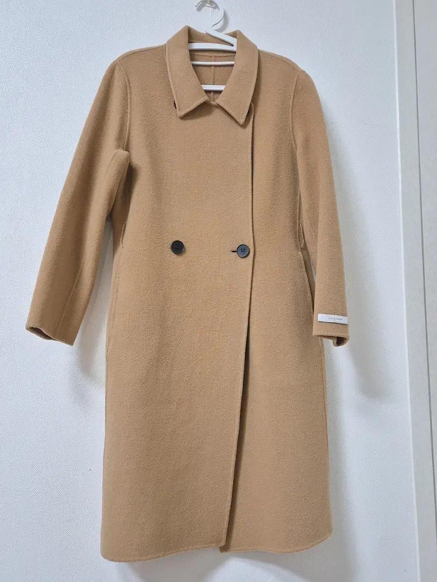 [MILL STUDIO] 울100% 베이지 투웨이 롱 핸드메이드 코트