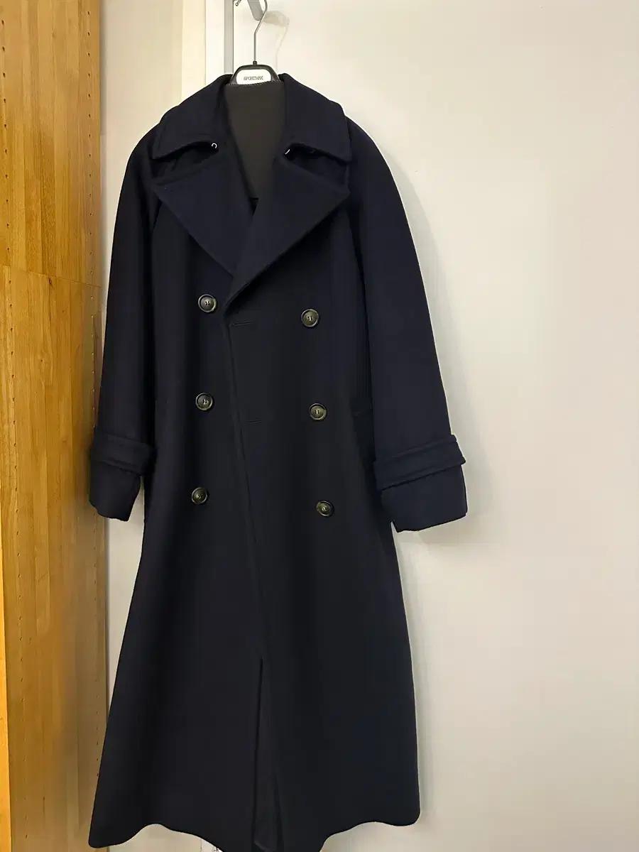 스포막스 sportmax 네이비 더블 버튼 롱 울 코트
