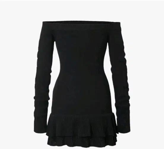 쓰리타임즈 케이블 오프숄더 드레스 원피스 블랙 s