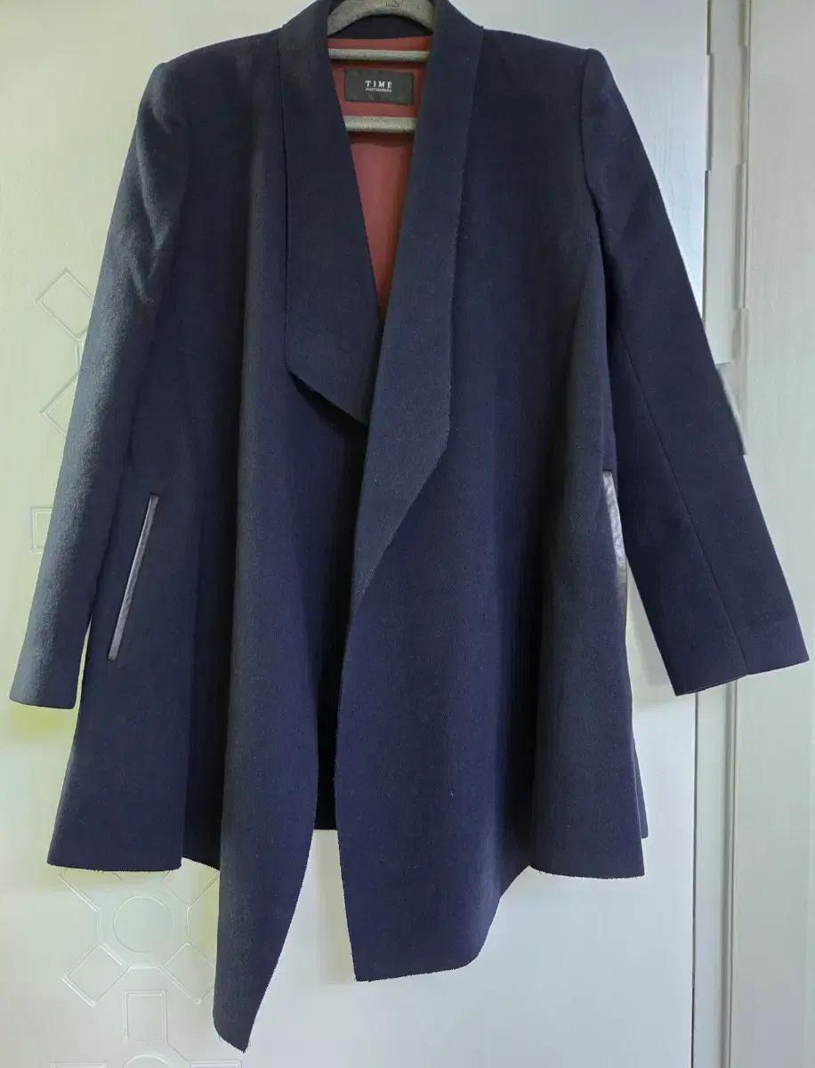 TIME 타임 네이비 울 혼방 코트