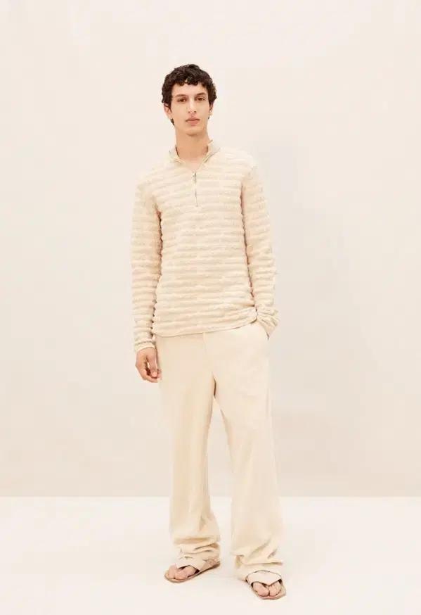 XL)자크뮈스 LA MAILLE LUIS 자카드 로고 쿼터집 니트