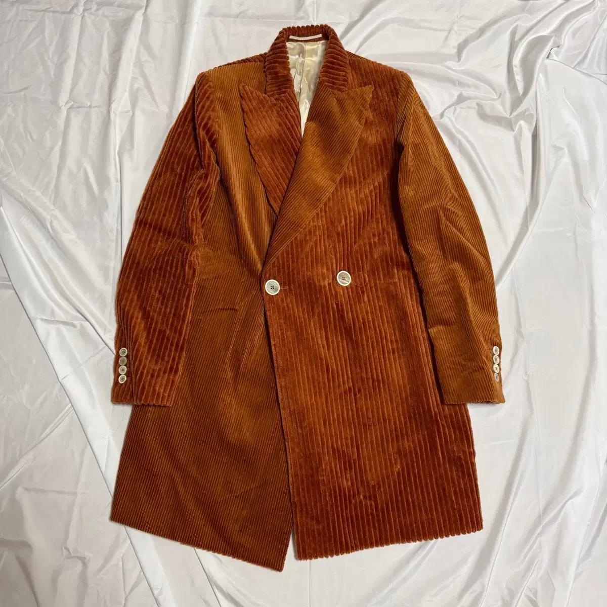 [S] 골든구스 브라운 코듀로이 더블 브레스티드 코트