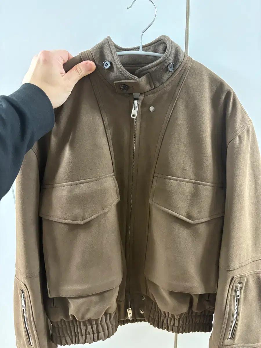 알렌느 3D 포우 스웨이드 봄버 자켓 브라운 1사이즈