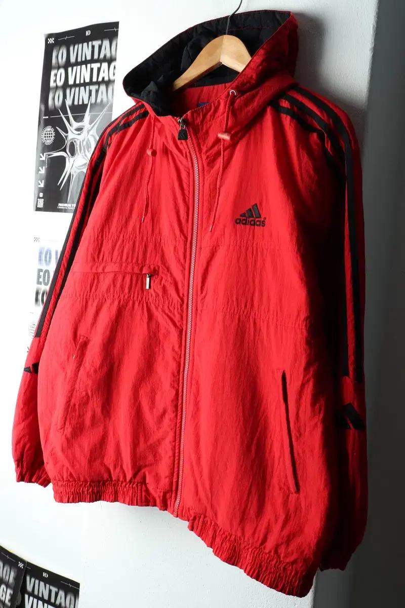 (M-XL) 아디다스 집업 바람막이 점퍼자켓 90년대 검빨-16280