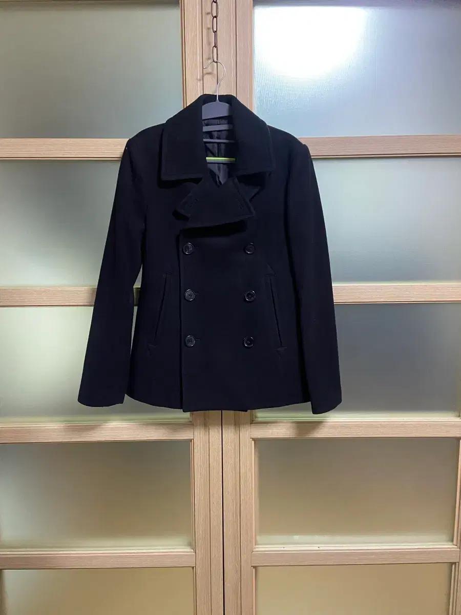 [폴햄] 검정 남성 더블 버튼 울혼방 코트 (95사이즈)