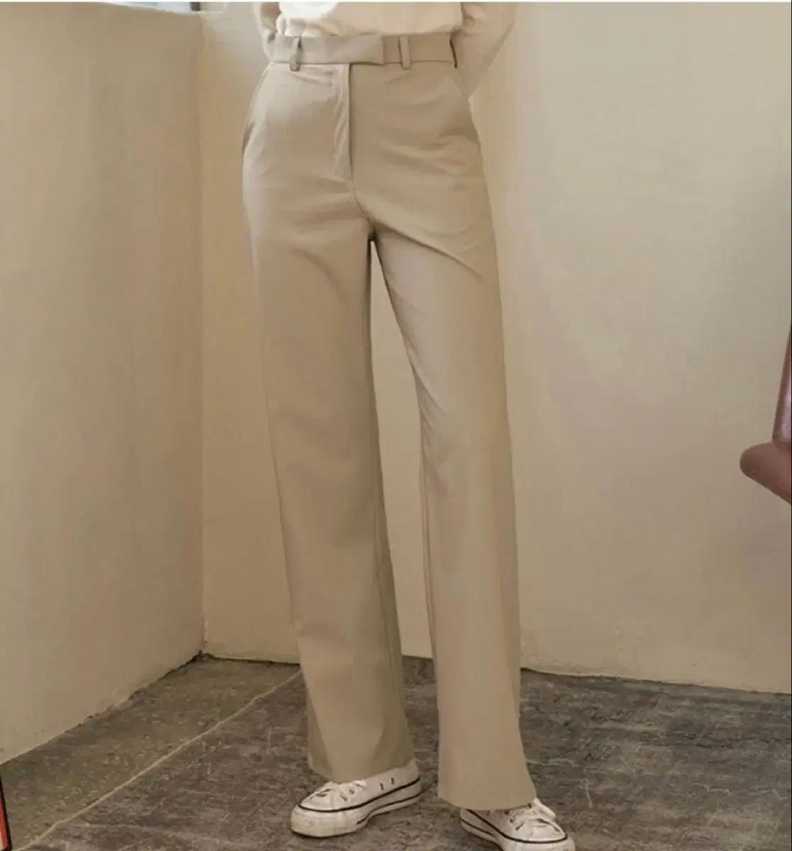 시야쥬 롱 와이드 슬랙스 베이지 s