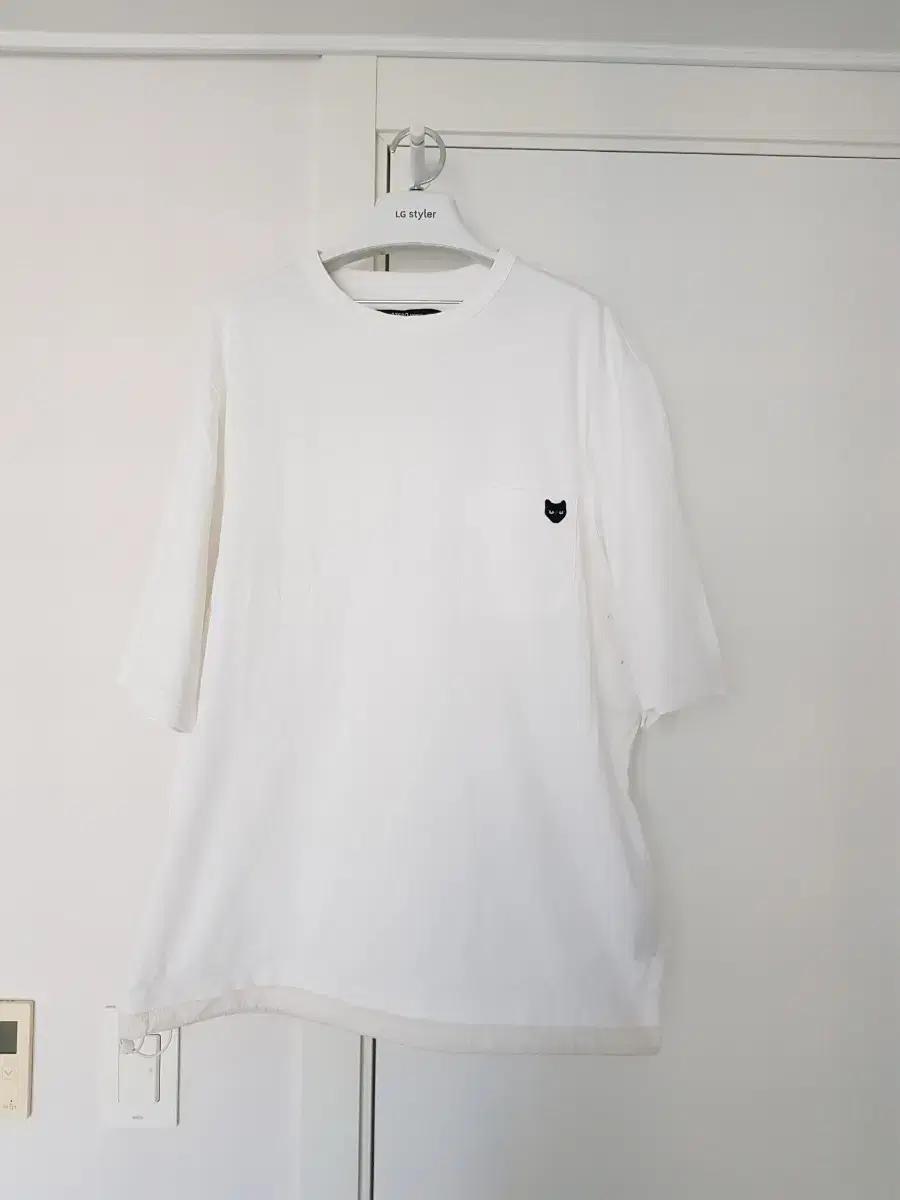 L) 송지오옴므 지제로 스트링 레이어드 반팔 티셔츠 화이트