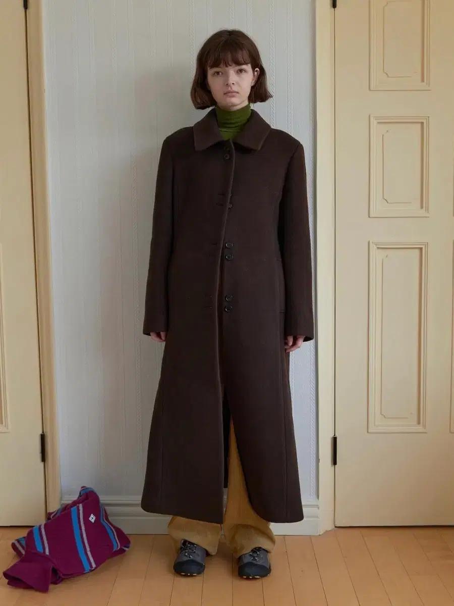 노컨텐츠 클래식 롱 코트 브라운