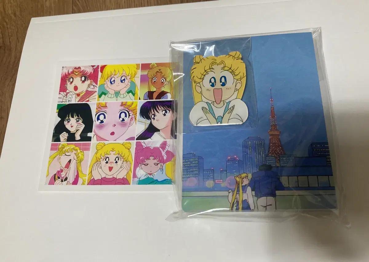 (일괄) 세일러문 떡메 & 스티커(1매) & 브로치 뱃지 세트