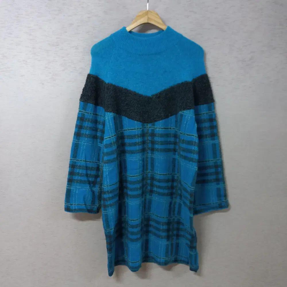 A12-6/STILE베네통 블루 패턴 니트원피스 여성