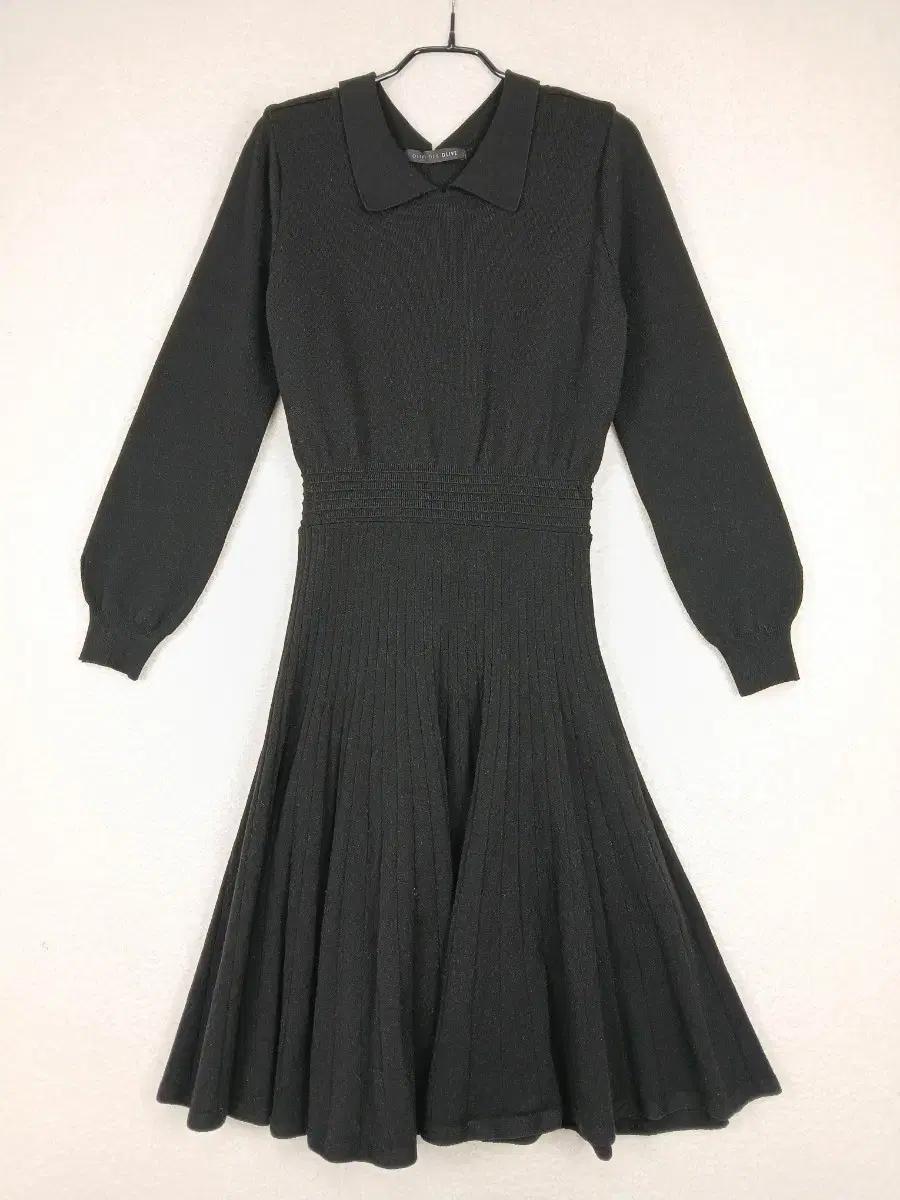 올리브데올리브 여성 블랙 니트 플레어 원피스(85)