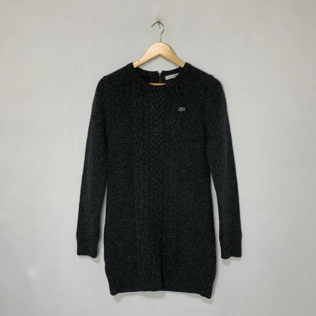 라코스테 케이블 니트 롱 원피스 빈티지 여성 스웨터 36 사이즈